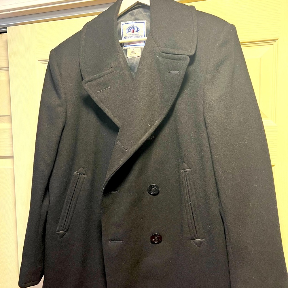 Vintage Men’s Navy Peacoat 100% Wool size 46R